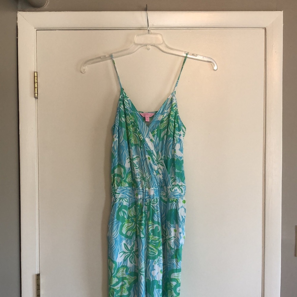 Lilly Pulitzer jumpsuit green blue size xs
